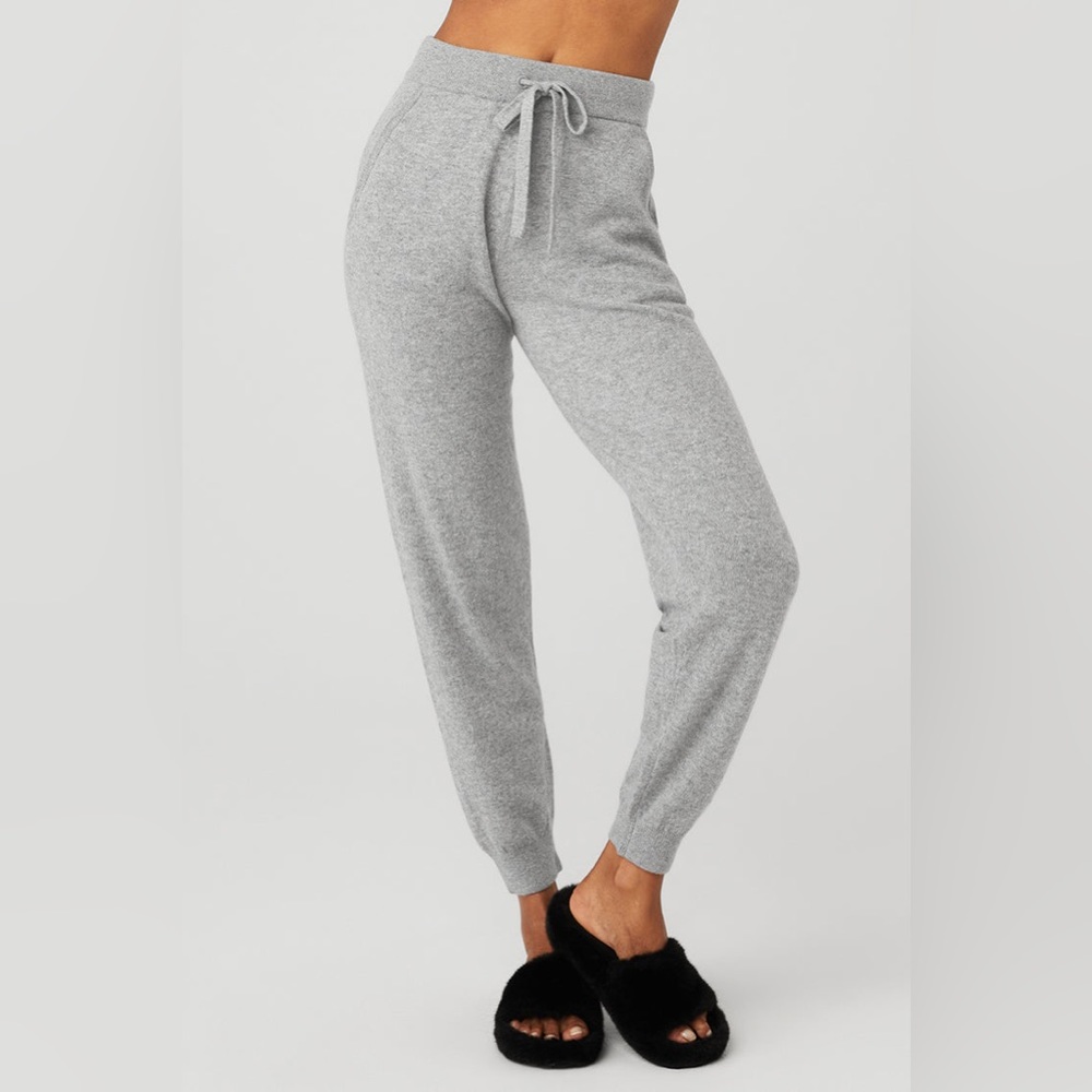ALO High-Waist Cashmere Jet Set Pant gray xxs
